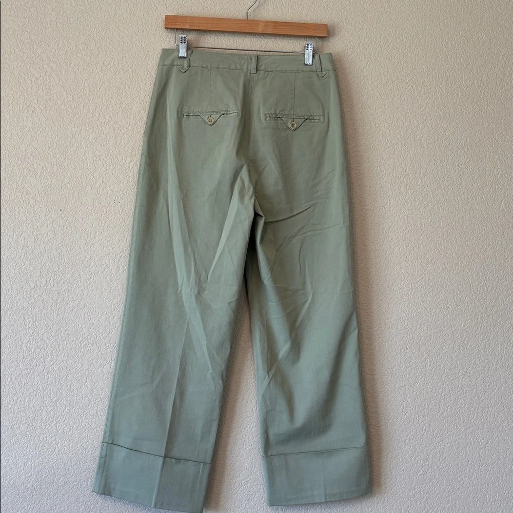 Raffaello Rossi Vintage Stylish Olive Green Wide Leg Pants - Picture 4 of 5